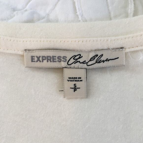 Express ONE ELEVEN crop long sleeve top colorful striped detail small - Picture 2 of 7